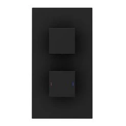 Arezzo Square Modern Twin Concealed Shower Valve with Diverter - Matt Black -Showers Shop MB SQ SVD new d5 460