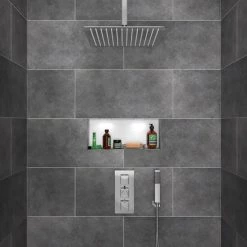 Milan Shower Package (inc. 400x400mm Square Rainfall Shower Head + Wall Mounted Handset) -Showers Shop MCSP01 detail2 460