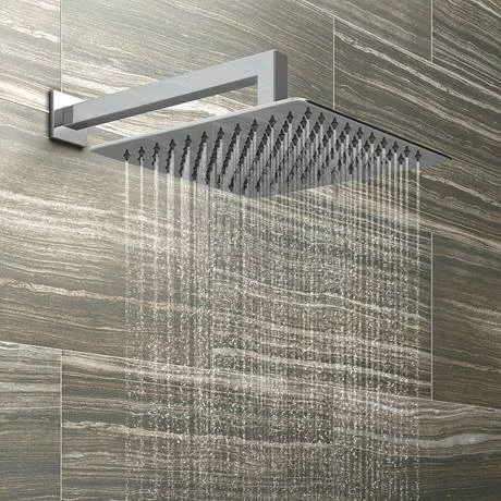 Milan Square Concealed Individual Stop Tap + Thermostatic Control Valve with 300mm Shower Head 4 Milan Square Concealed Individual Stop Tap + Thermostatic Control Valve with 300mm Shower Head - Image 2