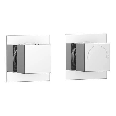 Milan Square Concealed Individual Stop Tap + Thermostatic Control Valve with 300mm Shower Head 7 Milan Square Concealed Individual Stop Tap + Thermostatic Control Valve with 300mm Shower Head - Image 5