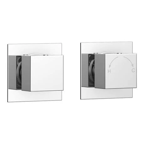 Milan Square Concealed Individual Diverter + Thermostatic Control Valve with Handset + 300mm Shower Head 7 Milan Square Concealed Individual Diverter + Thermostatic Control Valve with Handset + 300mm Shower Head - Image 5