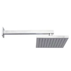 Milan Square Triple Shower Package with Diverter Valve, Head, 4 Body Jets + Slider -Showers Shop MILSQSVBJSL d3 375