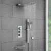 Milan Modern Shower Package (Fixed Head, Riser Rail Kit + Bath Spout)