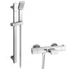Montreal Wall Mounted Thermostatic Bath Shower Mixer Tap + Slider Rail Kit -Showers Shop MSRK01 p