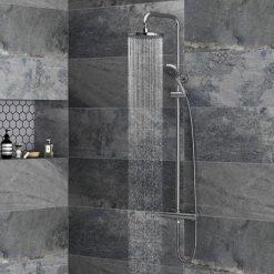 Monza Modern Round Thermostatic Shower - Chrome -Showers Shop MZA002 n d1 460