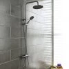 Monza Modern Round Thermostatic Shower - Chrome -Showers Shop Monza Modern Round Thermostatic Shower p