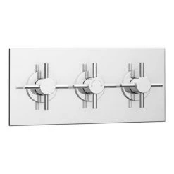 Pablo Triple Crosshead Concealed Thermostatic Shower Valve - Chrome -Showers Shop PBSV3 d3 460