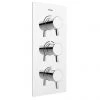 Bristan - Prism Thermostatic Recessed Dual Control Three Handle Shower Valve with Integral Twin Stopcocks - PM2-SHC3STP-C -Showers Shop PM2 SHC3STP C P