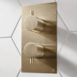 Crosswater MPRO Thermostatic Shower Valve with 2-Way Diverter - Brushed Brass - PRO1510RF+ -Showers Shop PRO1510RF detail1 460