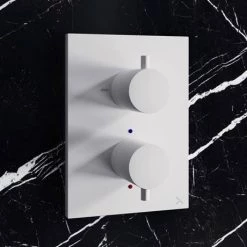 Crosswater - Matt White MPRO Crossbox 2 Outlet Multi-flow Trim & Levers Finishing Kit -Showers Shop PROCB1000LBPW D1 460 2