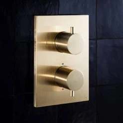 Crosswater - Brushed Brass MPRO Crossbox 2 Outlet (Bath/Shower Icons) Trim & Levers Finishing Kit -Showers Shop PROCB1500LBPF d1 460