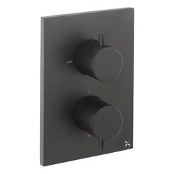 Crosswater - Matt Black MPRO Crossbox 2 Outlet (Bath/Shower Icons) Trim & Levers Finishing Kit