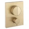 Crosswater MPRO Crossbox Push Brushed Brass Effect 2 Outlet Trim Set -Showers Shop PROCBPUSH1500LBPF P