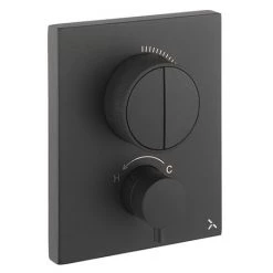 Crosswater MPRO Crossbox Push Matt Black 2 Outlet Trim Set