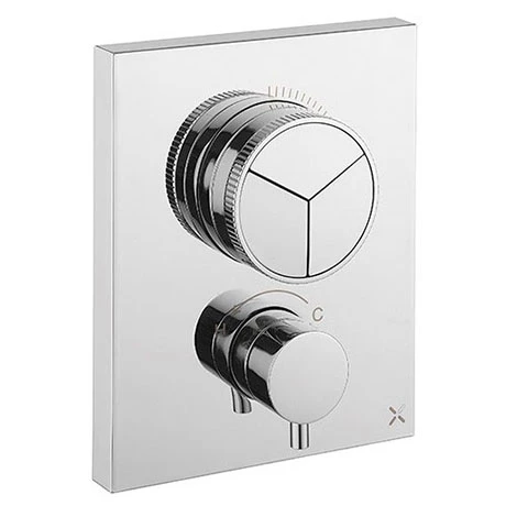 Crosswater MPRO Crossbox Push Chrome 3 Outlet Trim Set 3 Crosswater MPRO Crossbox Push Chrome 3 Outlet Trim Set