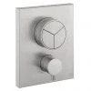 Crosswater MPRO Crossbox Push Brushed Stainless Steel Effect 3 Outlet Trim Set -Showers Shop PROCBPUSH2500LBPV P