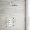 Pablo Concealed Thermostatic Valve with Fixed Shower Head & 6 Body Jets -Showers Shop Pablo Concealed Thermostatic Valve with Fixed Shower Head 6 Body Jets p