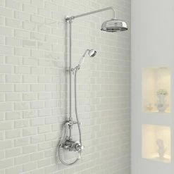 Nuie Victorian Exposed Valve inc. Rigid Riser Kit, Diverter, 8" Shower Rose & Handset 6 Nuie Victorian Exposed Valve inc. Rigid Riser Kit, Diverter, 8" Shower Rose & Handset -Showers Shop Premier Victorian Exposed Valve inc Rigid Riser Kit Diverter 8 Inch Shower Rose Handset n d1 460