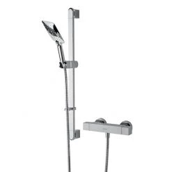 Bristan Quadrato Thermostatic Bar Shower Valve inc. Rigid Riser + Fast Fit Kit