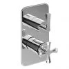 Burlington Riviera Chrome Art Deco 1 Outlet Thermostatic Concealed Shower Valve -Showers Shop R1SV CHR P 1