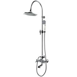RAK Washington Art Deco Exposed Thermostatic Shower Column Valve with Bath Spout and Shower Kit - RAKWTN6003