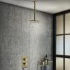 Arezzo Brushed Brass Round Shower Package with Concealed Valve + Ceiling Mounted Head -Showers Shop RD2BBPKCM new p