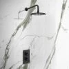 Arezzo Matt Black Round Shower Package with Concealed Valve + Head -Showers Shop RD2BLKPK n p