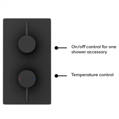 Arezzo Matt Black Round Shower Package with Concealed Valve + Head -Showers Shop RD2BLKPK n d2 460