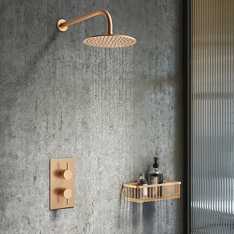 Arezzo Brushed Bronze Round Shower Package with Concealed Valve + Head 3 Arezzo Brushed Bronze Round Shower Package with Concealed Valve + Head