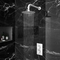 Arezzo Matt White Round Shower Package with Concealed Valve + Head -Showers Shop RD2MWPK d5 460