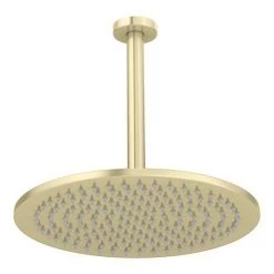 Arezzo Brushed Brass Twin Concealed Shower Valve inc. 300mm Head + 200mm Ceiling Mounted Arm -Showers Shop RD32BBPKCM d5 460