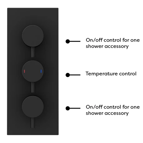 Arezzo Matt Black Round Triple Thermostatic Shower Pack with Head + Handset 7 Arezzo Matt Black Round Triple Thermostatic Shower Pack with Head + Handset - Image 5