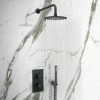Arezzo Matt Black Round Thermostatic Shower Pack with Head + Handset 2 Arezzo Matt Black Round Thermostatic Shower Pack with Head + Handset -Showers Shop RD4BLKPK nw p