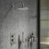 Arezzo Gunmetal Grey Round Thermostatic Shower Pack with Head + Handset 2 Arezzo Gunmetal Grey Round Thermostatic Shower Pack with Head + Handset -Showers Shop RD4GMPK p