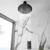 Arezzo Matt Black Round Shower Package with Concealed Valve + 300mm Ceiling Mounted Head -Showers Shop RD5BLKPK n p
