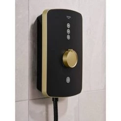 Triton Amala 9.5kw Electric Shower - Black/Brushed Brass - REAMA97 -Showers Shop REAMA87 D3 460