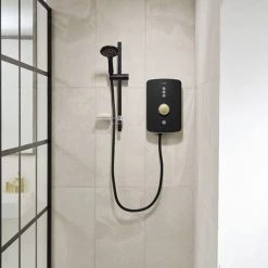 Triton Amala 9.5kw Electric Shower - Black/Brushed Brass - REAMA97 -Showers Shop REAMA87 D4 460