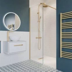 Crosswater Central Brushed Brass Height Adjustable Thermostatic Shower -Showers Shop RM530WF D3 460