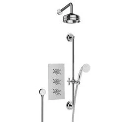 Heritage - Dawlish Concealed Valve with 6" Fixed Head & Adjustable Riser - Chrome - SDCDUAL03 -Showers Shop SDCDUAL03 n d1 460