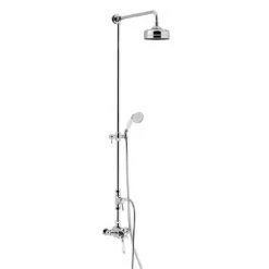 Heritage Dawlish Exposed Shower with Premium Fixed Riser Kit & Diverter to Handset - Chrome - SDCDUAL07