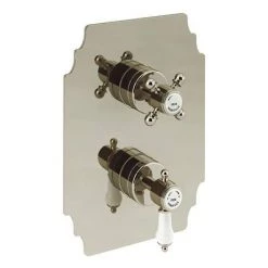 Heritage Glastonbury Recessed Shower with Premium Fixed Head & Flexible Riser Kit - Vintage Gold - SGDUAL04 -Showers Shop SGDUAL02 D1 460