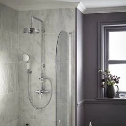Heritage Gracechurch Exposed Shower with Deluxe Fixed Riser Kit & Diverter to Handset - Chrome - SGRDDUAL04 -Showers Shop SGRDDUAL04 D5 460