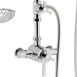 Heritage Gracechurch Mother of Pearl Exposed Shower with Deluxe Fixed Riser Kit & Diverter to Handset - SGRDMOPDUAL01 -Showers Shop SGRDMOPDUAL01 D1 460