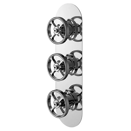 Hudson Reed Revolution Industrial Triple Concealed Thermostatic Shower Valve - SIWTR02 3 Hudson Reed Revolution Industrial Triple Concealed Thermostatic Shower Valve - SIWTR02
