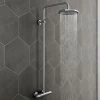 Modern Round Thermostatic Bar Shower Valve & Riser Kit - Chrome 2 Modern Round Thermostatic Bar Shower Valve & Riser Kit - Chrome -Showers Shop SK003 p