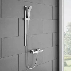Milan Square Flat Bar Minimalist Style Riser Rail Kit -Showers Shop SMSK06 d3 460