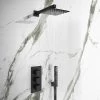 Arezzo Matt Black Square Triple Thermostatic Shower Pack with Head + Handset 2 Arezzo Matt Black Square Triple Thermostatic Shower Pack with Head + Handset -Showers Shop SQ3BLKPK nw p