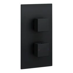 Arezzo Matt Black Square Shower Package (inc. Valve, 200 x 200 Square Head and 90-Degree Bend Arm) -Showers Shop SQ4BLKPK n detail2 460
