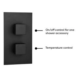Arezzo Matt Black Square Shower Package (inc. Valve, 200 x 200 Square Head and 90-Degree Bend Arm) -Showers Shop SQ4BLKPK n detail3 460