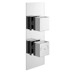 Hudson Reed Square Twin Concealed Thermostatic Shower Valve with Diverter - SQRTW02